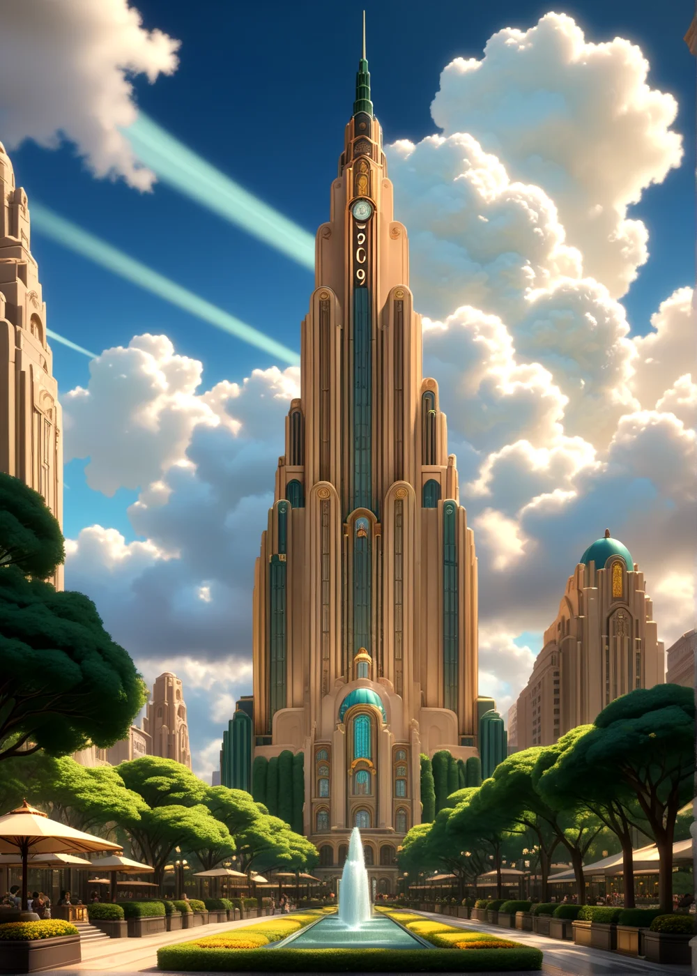 score_9, score_8_up, score_7_up,
<lora:Art_Deco_(Architecture)_(SDXL)_(AD):1> Art Deco, scenery, architecture, monumental architecture, building, city, cityscape,
8K, In'ei, chiaroscuro, rim lighting, perfect depth of field shot, ray tracing, beautiful, subsurface scattering, idealized city, wide beautiful boulevards, busy city center, parks and manicured lawn areas, large parks, plazas, detailed fluffy anime clouds, skyscrapers, made out of limestone, art deco windows, photographic realism, art by Thomas Kinkade, soft lighting, soft shading,
BREAK zPDXL, zPDXLxxx, <lora:wowifierXL:0.2> art by mooncryptowow <lora:sdxl_lightning_8step_lora:0.4> <lora:detailed_notrigger:0.5>