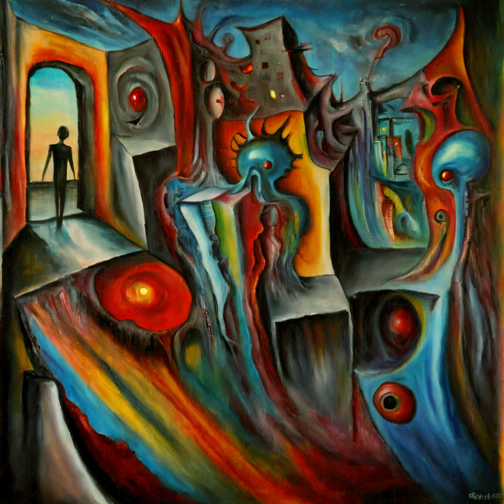 corcoc2s colorfull lovers in bedroom of ââimagination surrealist<lora:corcoc2s:1>
