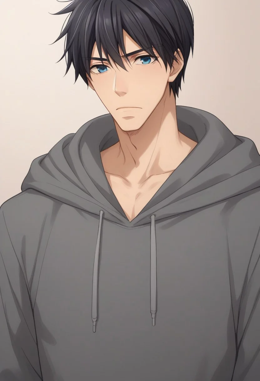 score_9, score_8_up, score_7_up, source_anime, highly detailed, slender,
nowaki, 1boy, male focus, solo, hood, black hair, hoodie, upper body, grey hoodie, blue eyes, closed mouth,