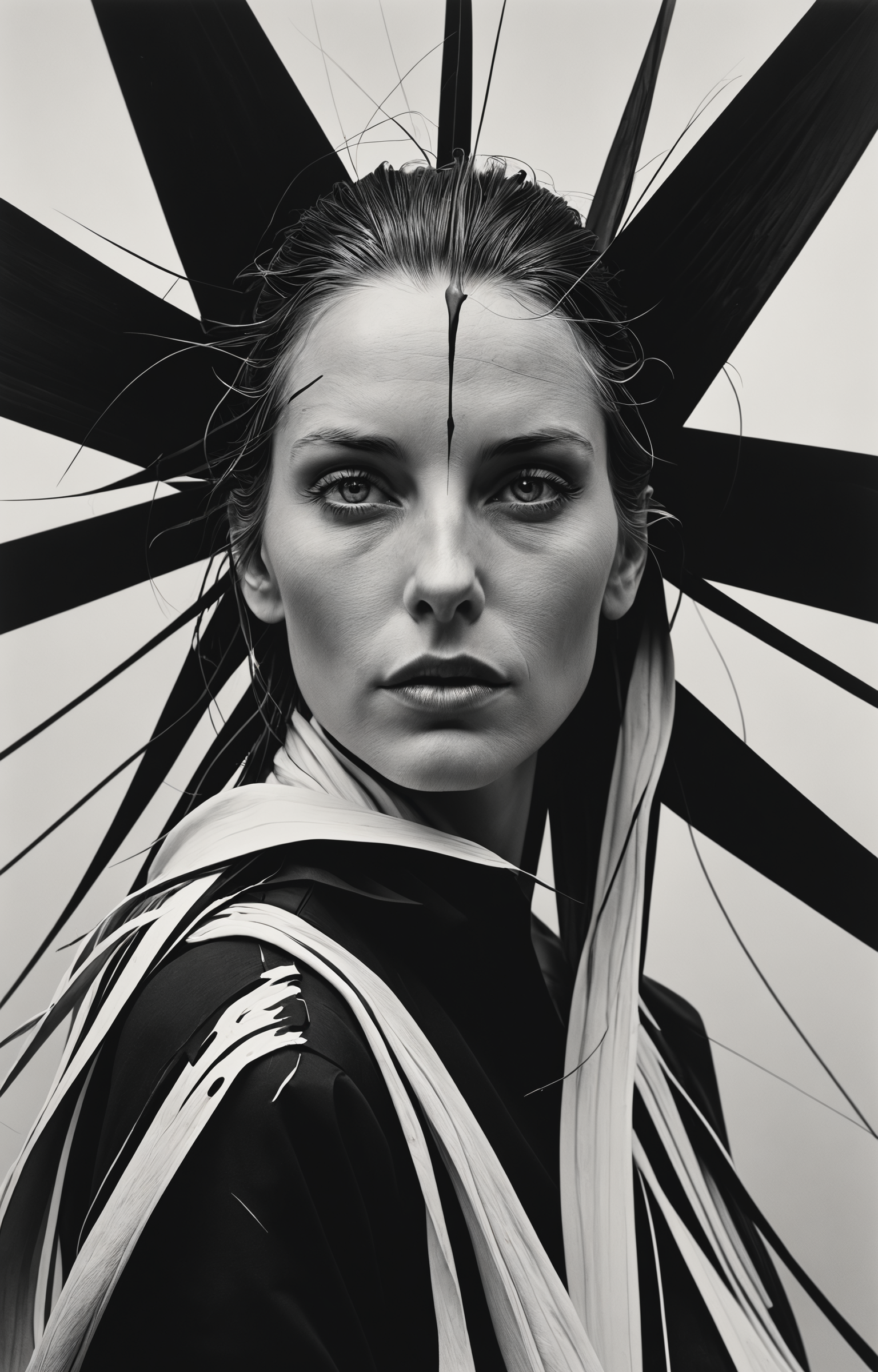 Hans Hartung ,  bert stern,photography in the style of detailed hyperrealism ,guernica,hyper detailed,boho,ntricate,AES+F, poster,artstation <lora:add-detail-xl:0.5>