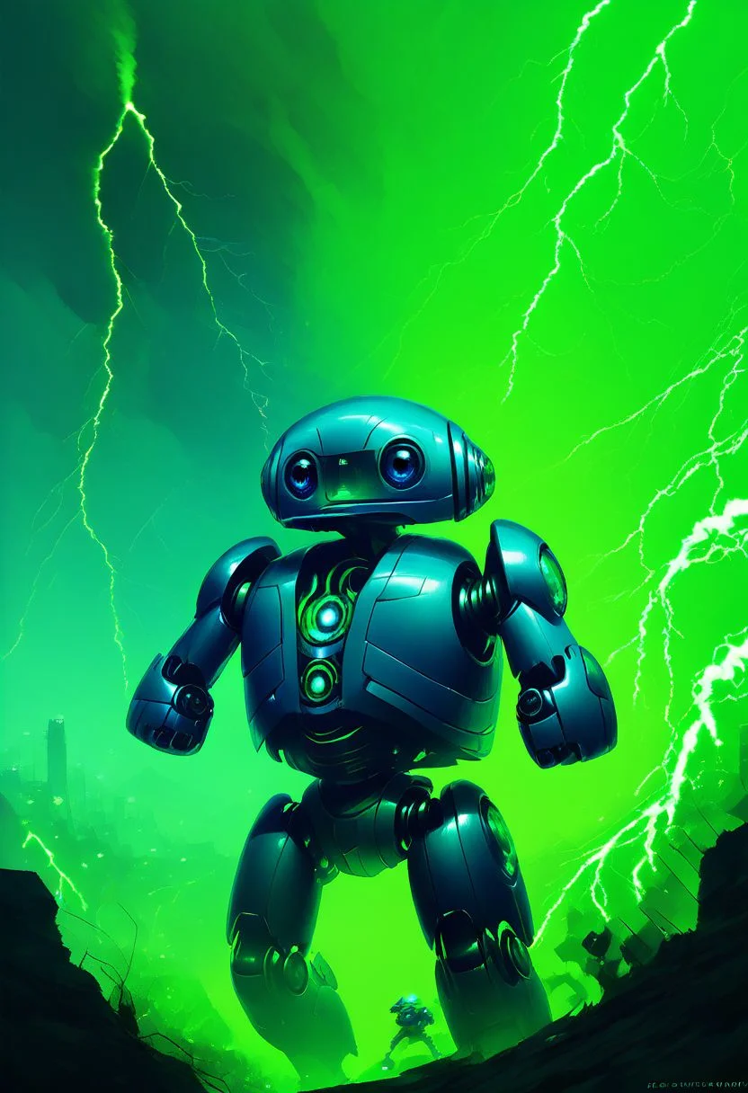 score_9, score_8_up, score_7_up,
Necron, green glow, green lightning,
CivBot, blue eyes, sky, cloud, no humans, glowing, star, science fiction, fist, clenched fist, radio antenna, cowboy shot, blue robot,