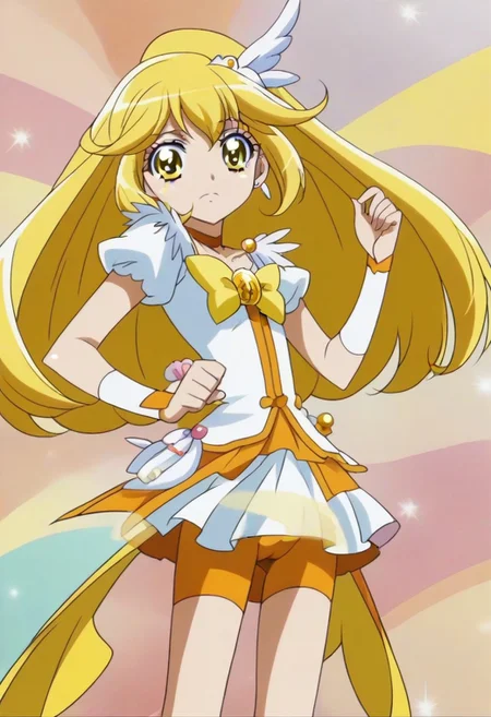 rating questionable, detailed background,yellow hair,yellow eyes,long hair,shiny skin, <lora:curepeace.pony:1>, curepeace,,,,,,,,,,,,,,,,,anime coloring, anime screencap, 1girl,Solo ,, anime,,,,official art, Uncensored ,Unedited ,,,,,,,,,,,,, ,,