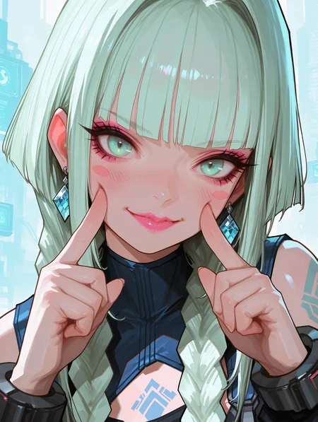 blush stickers,fingersmile,
<lora:add-detail-xl:0.5> <lora:ponyv4_noob1_2_adamW-000017:0.7000000000000001> <lora:USNR_STYLE_XL_lokr:1>