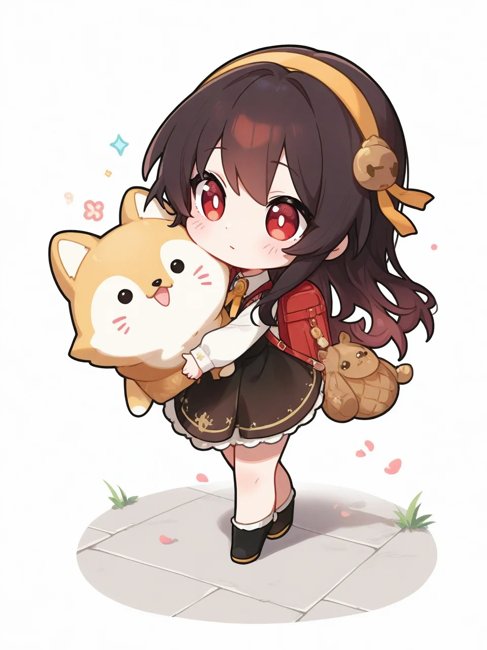 chibi,1girl,masterpiece,high quality,best quality,beautiful,white background,