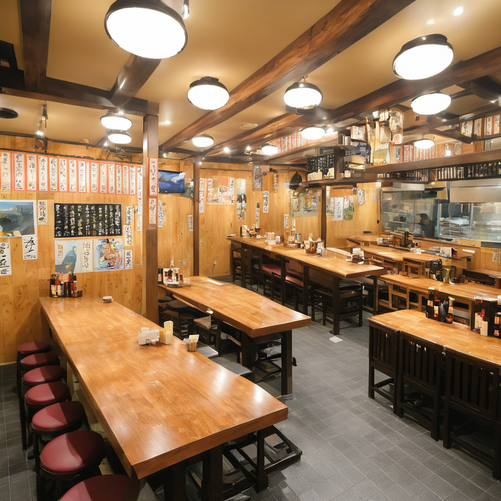 masterpiece, best quality, ultra-detailed, illustration,
sakaba, multiple boys, indoors, 6+boys, stool, scenery, alcohol, bar (place), cup, sitting, beer, shirt, bald, photo background, food, table, chair, black hair, counter, ceiling light, tiles, chopsticks, tile floor, plate, pants, bottle, male focus, japanese architecture, japan, realistic, photo background, photo (medium)
 <lora:taisyu_sakaba_SDXL_V2:1>