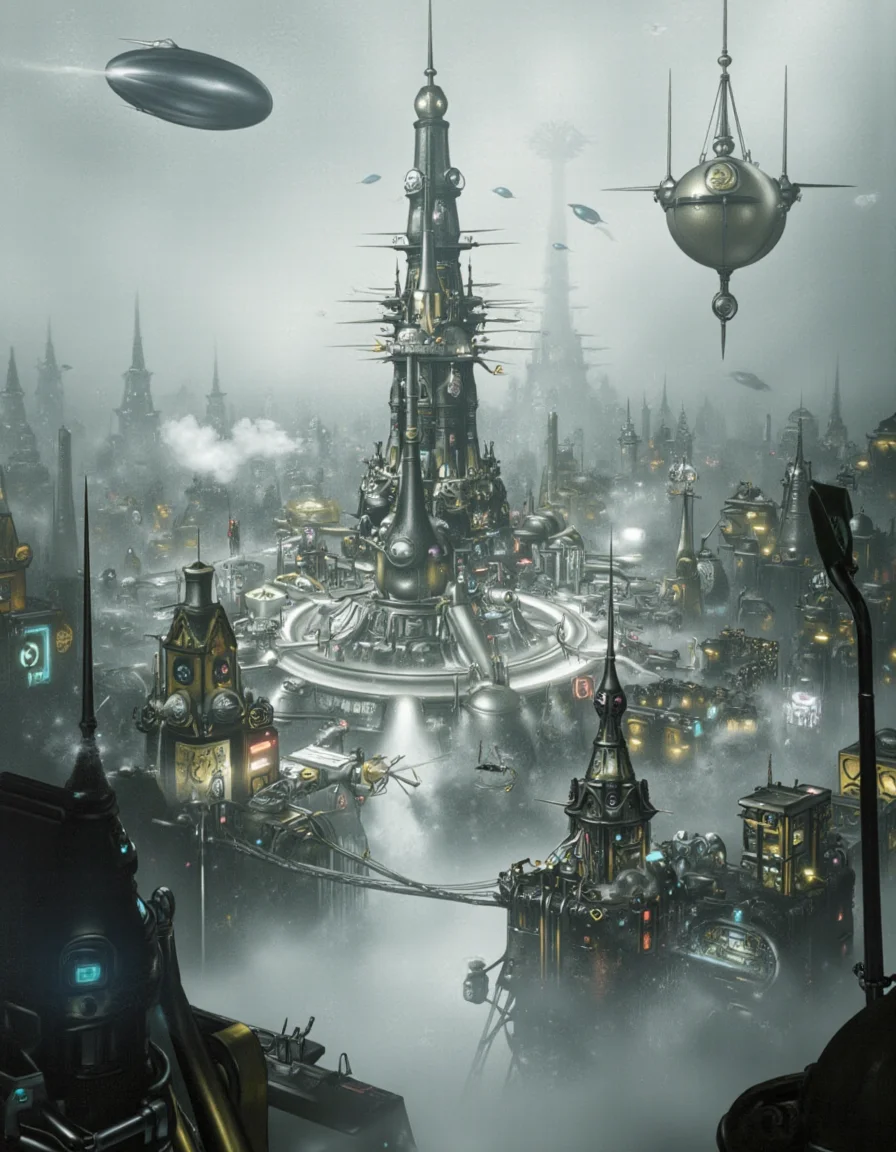 Suprematism, HDR photo of In style of Akiya Kageichi. 
A mystical, steam-powered city hidden within a vast network of fog-shrouded canals on a world shrouded in perpetual mist. Towering clockwork spires rise from the water like colossal monoliths, their gears and pistons whirring softly as they regulate the flow of steam and magic. A labyrinthine system of canal tunnels and bridges leads to hidden chambers filled with ancient artifacts and forbidden knowledge. The air is thick with the scent of coal smoke and the distant hum of clockwork machinery. (With blimps and flying vehicles:1.3).
 <lora:Yoshitaka_Amano__Ayami_Kojima_Style_Blend_Flux_V2:1> aman0ayam1 <lora:tech3d-gym-v3:1> a 3D icon of, vibranttech3d style <lora:Dynamic Poses5952:0.95> dynamic . High dynamic range, vivid, rich details, clear shadows and highlights, realistic, intense, enhanced contrast, highly detailed, 3D render, ((hyper realism)), sharp focus, cinematic lighting, photo realistic, hyper realistic. 4k, natural, global illumination, caustics, ratytracing, Unreal Engine, highly detailed, trending on Artstation, Bauhaus-Style Poster, simple geometric shapes, clean lines, primary colors, Bauhaus-Style Posterabstract, limited color palette, geometric forms, Suprematism