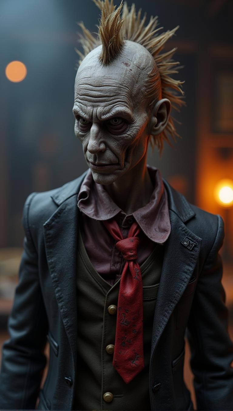 <lora:ck-plastic-models.safetensors:1> a diorama of a plastic model kit featuring
A realistic CGI character with pale skin, a crimson tie, spiky hair, and an eerie, glowing ambiance.