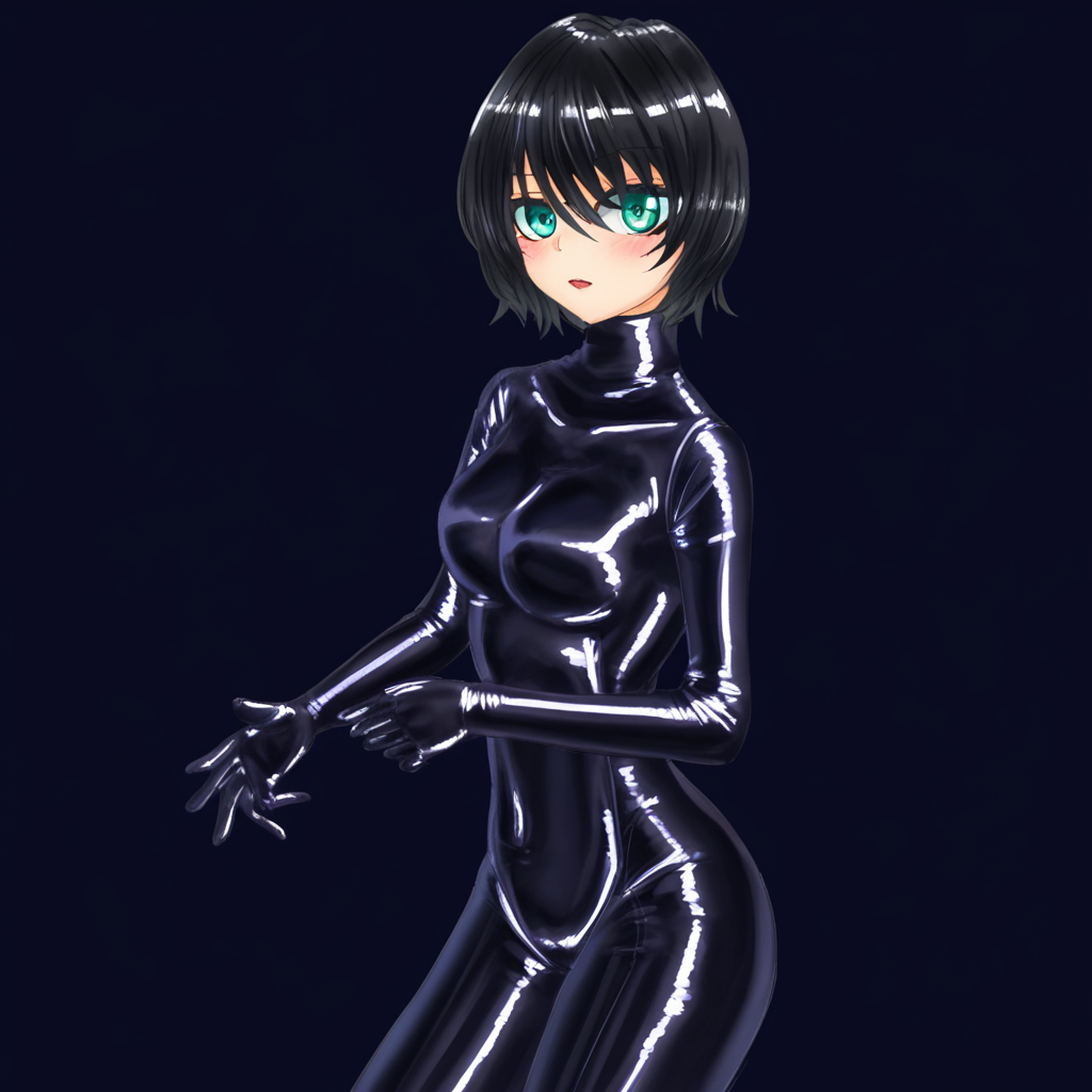 Kuro, 1girl, latex bodysuit