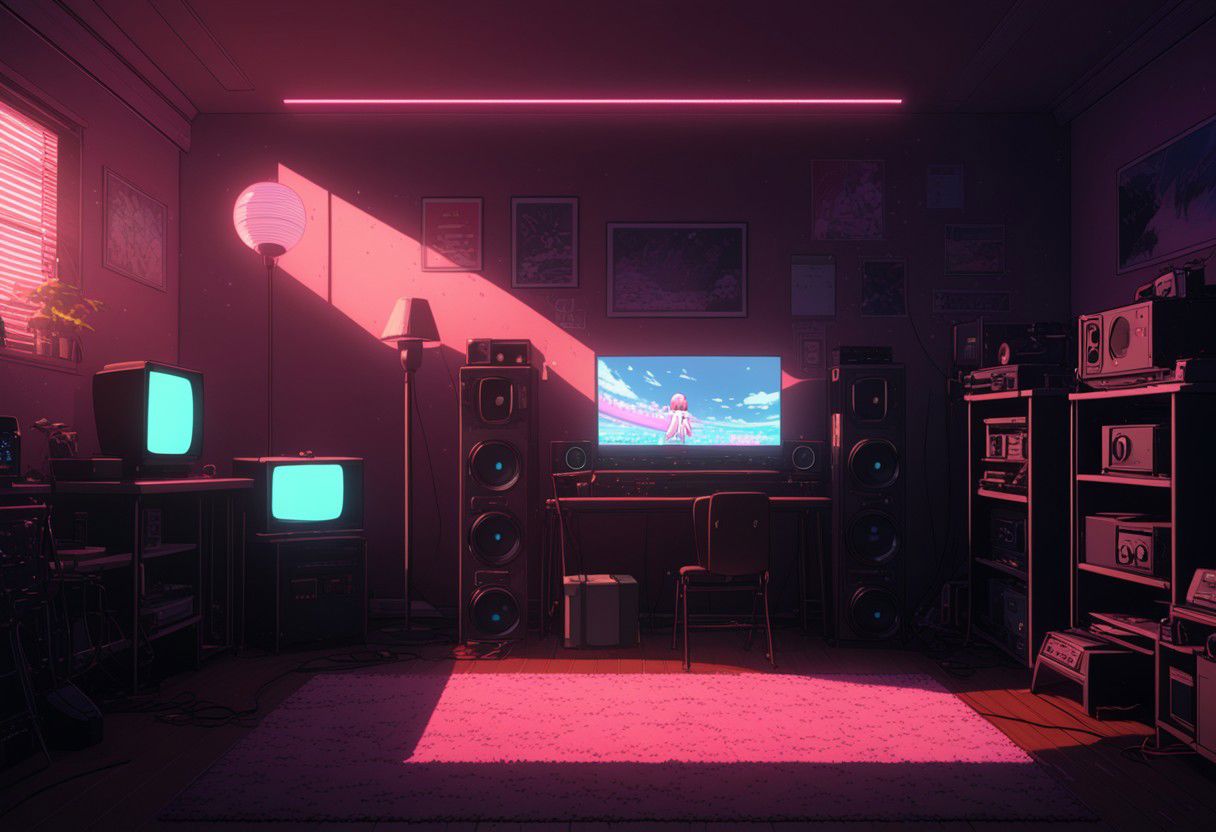 (Lo-Fi Room:1.2), UHD, 8k, F2.5, amazing shading, amazing lighting, anime, masterpiece, ultra detailed