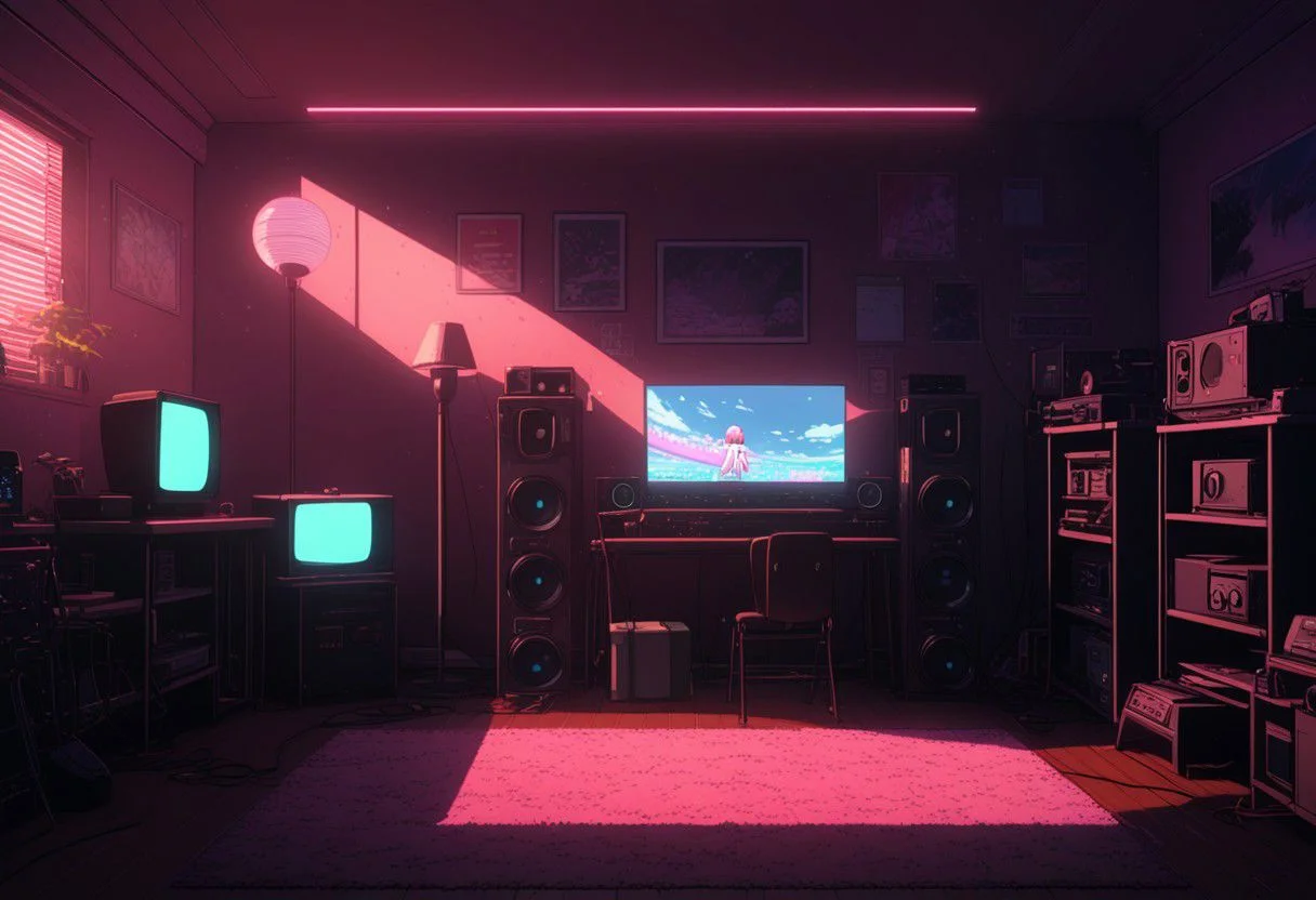(Lo-Fi Room:1.2), UHD, 8k, F2.5, amazing shading, amazing lighting, anime, masterpiece, ultra detailed
