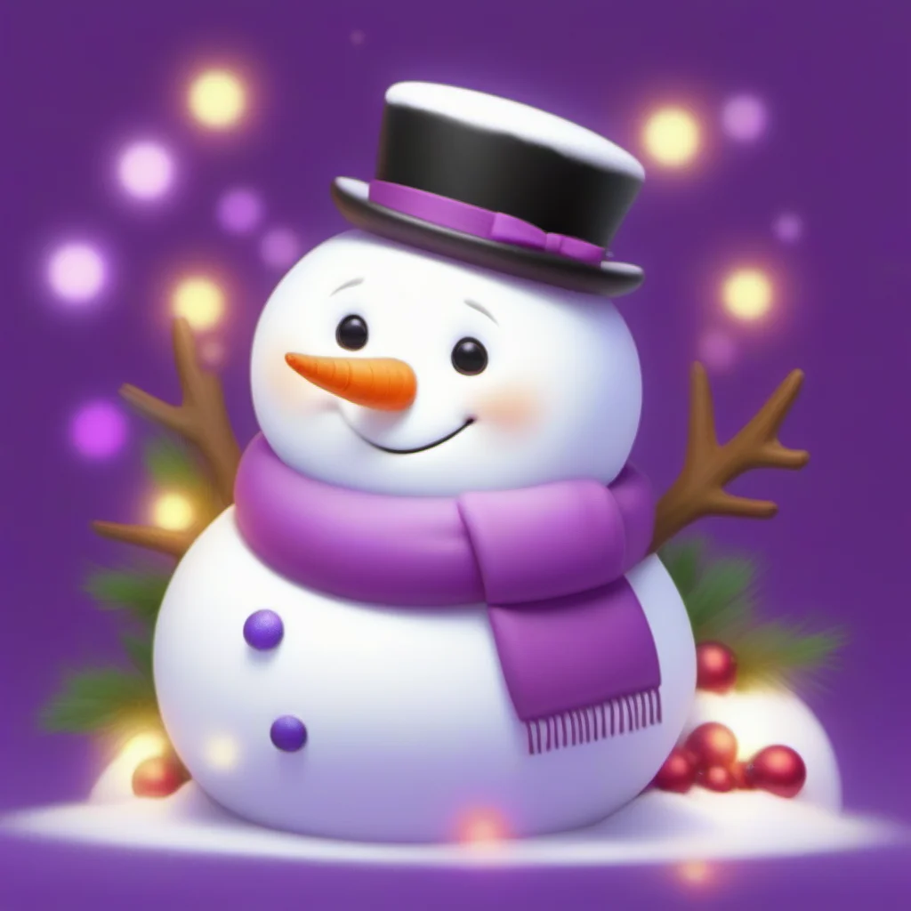 <lora:snowma_XSE_V1-000004:1>,snowman,purple background,colored lights,indoor,æ²ä¼¤ç,èåæ¯ç¤¼ç©,