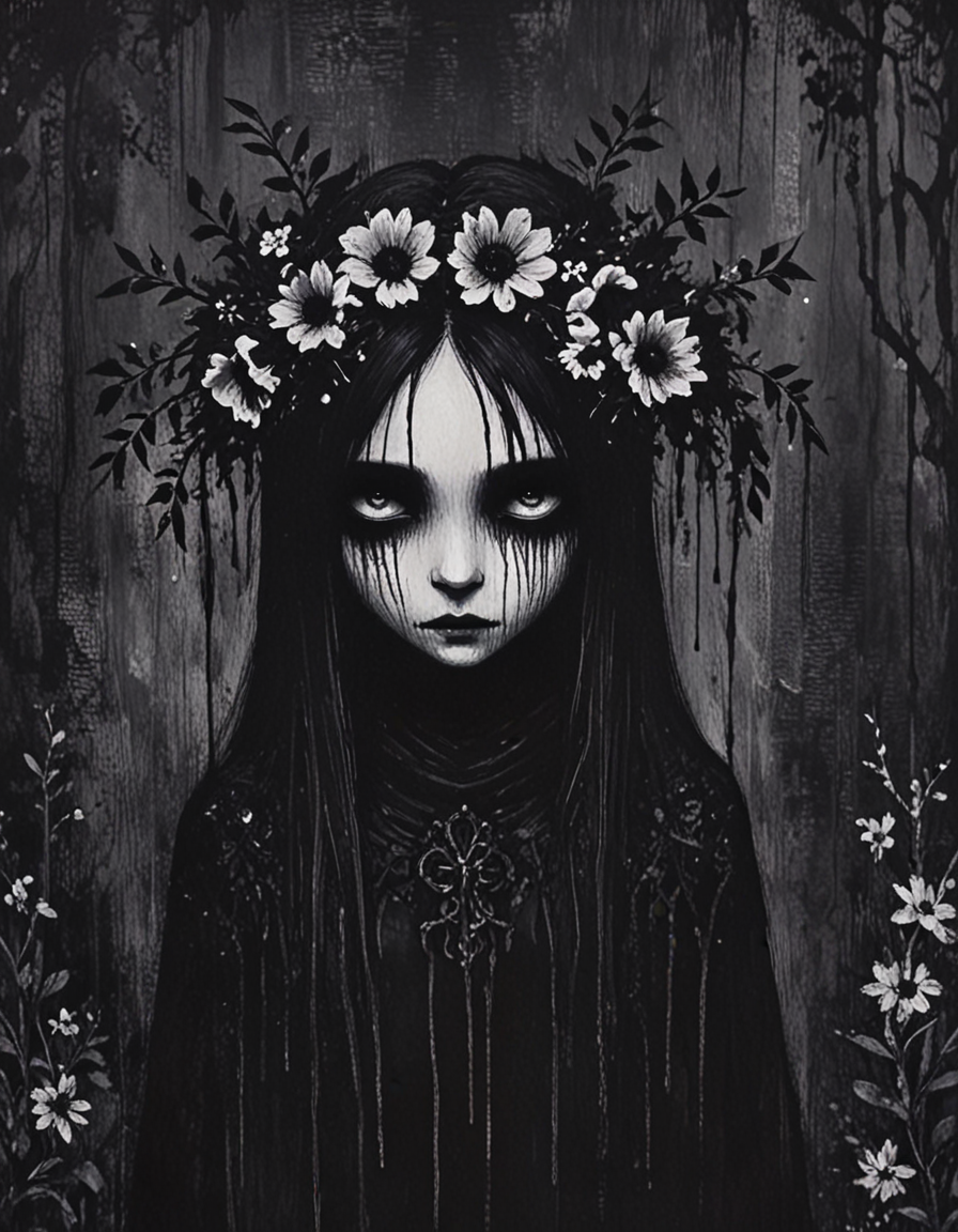 The Woman in Black   <lora:novuschroma64 style:1> novuschroma64 style  <lora:sdxl_lightning_8step_lora:1>