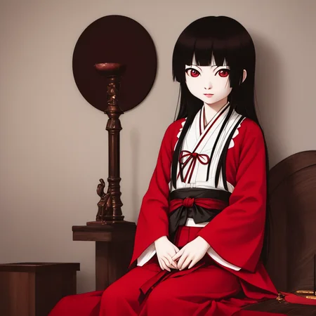 <lora:hellGirlEnmaAiLora_v1:1> enma_ai,  in magic kingdom  1girl, masterpiece, great lighting, photorealistic, 4k, realistic, hq, hd