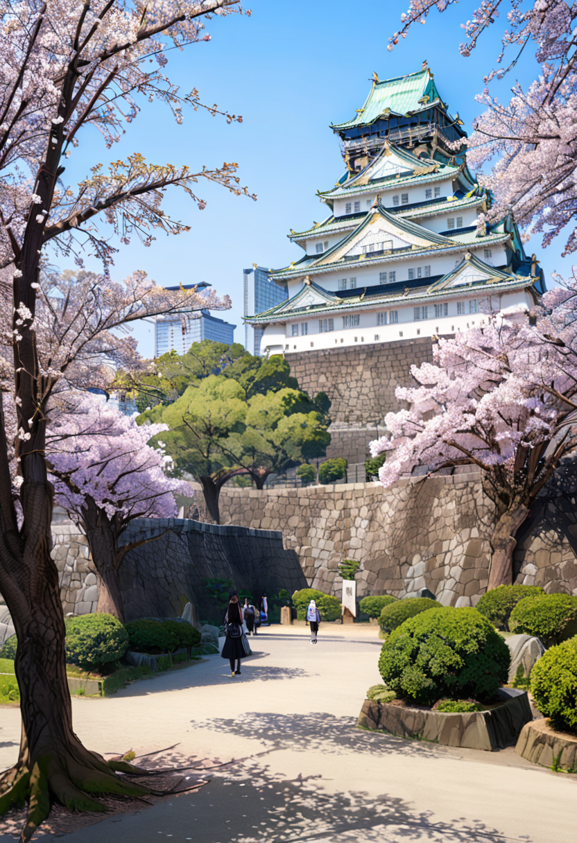 masterpiece, best quality, very aesthetic, absurdres,
Osaka Castle, architecture, scenery, east asian architecture, tree, outdoors, sky, blue sky, day, building
 <lora:Osaka_Castle_SDXL_V1:1>