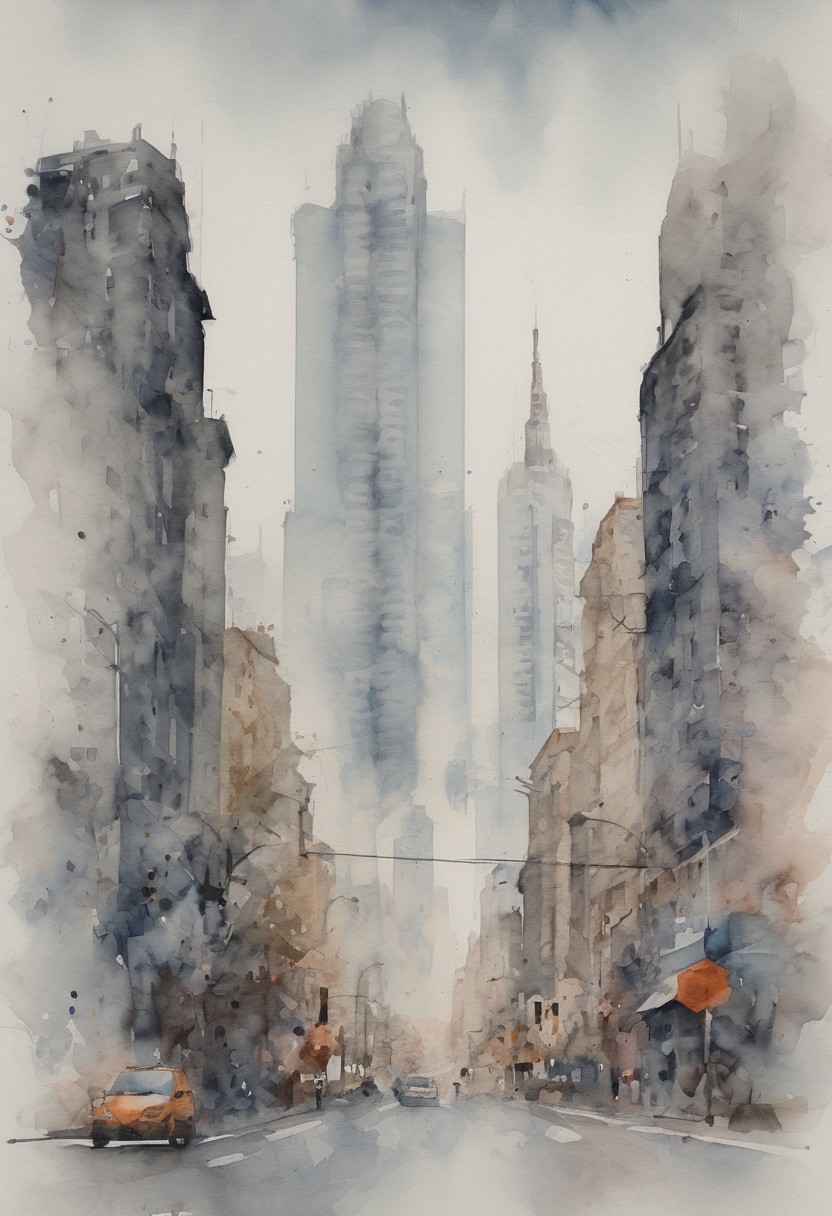 <lora:watercolor_lora:1.0>, city
