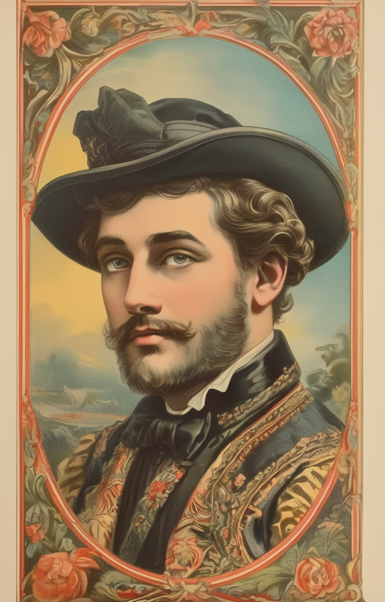 masterpiece,best quality,<lora:tbh261-sdxl:0.9>,illustration,style of Chromolithography portrait of noble man