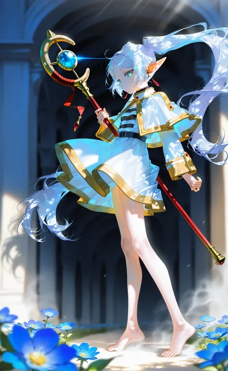 score_9_up,score_8_up,score_7_up,best quality,high quality,masterpiece,source anime,1girl,21 years old,<lora:detailed_eye_model:1>,<lora:nyl_v0.1_cwhj:0.6>,nyl,lots of details,collarbone,small breasts,hyper detailed,ultra detailed,high resolution textures,32 UHD,SkinHairDetail,dynamic pose,beautiful,alone,detailed face,detailed eyes,perfect eyes,edge quality,8k resolution,UHD,HDR,highest quality,perfect hands,perfect fingers,embellished_costume,slim,narrow hips,slim legs,looking_at_viewer,dynamic,perfect composition,Expressiveh,<lora:zy_Detailed_Backgrounds_v1:1>,Detailed background,detailxl,complicated costumes,detailed,bright colors,very long hair,zPDXL,highly detailed,Volumetric Lighting,moody lighting,fine_fabric_emphasis,colored inner hair,very aesthetic,newest,amazing quality,absurdres,scenery,high contrast,highres,shiny skin,foreshortening,(prism),(schein flare),underlighting,bloom effect,depth field,dappled light,broken effect,three-quarter view,(eye trail:1.2),light ray,every hair follicle extra detailed,detailed hair,perfect anatomy,ultra high res,huge filesize,incredibly absurdres,8k wallpaper,Super Detail,(perfect face,beautiful face,ultra-detailed face,beautiful hair,beautiful eyes,precise mouth,precise lips,cute face,ultra detailed eyes,perfect lipsintricate,perfect mouth,clear skin),(beautiful fingers,beautiful hands,beautiful arms,precise fingers,perfect arms,perfect legs),(heat body,super detailed skin),Correct foot direction,correct arm direction,frieren,sousou no frieren,1girl,artist:[takarai shunsuke|yoneyama mai|fuzichoco|lam \(ramdayo\)|ponsuke kaikai],art nouveau,sensitive,blending,flower print,print capelet,white capelet,solo,green eyes,blue flower,holding staff,dress,from side,profile,twintails,closed mouth,mage staff,full body,masterpiece,best quality,very aesthetic,
<lora:animagineXL40_v4Zero_aqm_complete_v1:1>,1,dappled_sunlight,photorealistic,delicate textures,dust particles,ray tracing,quasarcake,