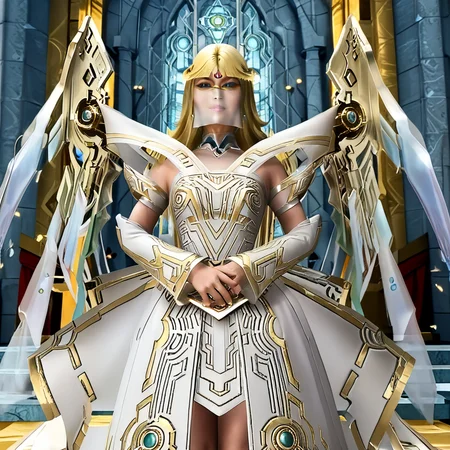 1girl,xuehuang,blue eyes,veil,long hair,blonde hair,orehead mark,jewelry,white dress,mechanical wings,Best quality,masterpiece,soft light,official art,masterpiece,high quality,highres,absurdres,epic scene,natural textures,<lora:Ultra_Beast_Force-éªçXueHuang:1>,Best quality,masterpiece,soft light,official art,masterpiece,high quality,highres,absurdres,epic scene,natural textures,