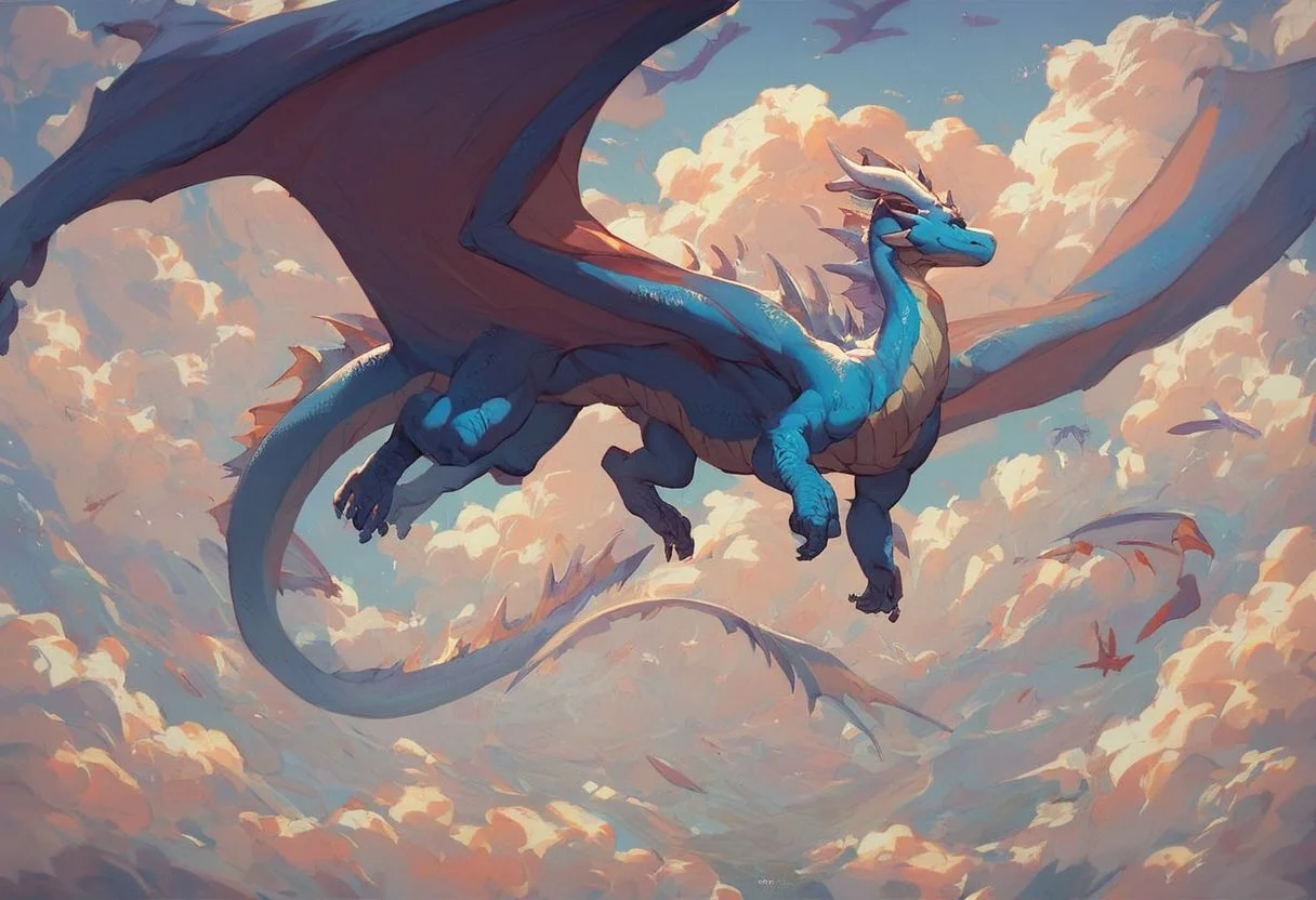 score_9, score_8_up, score_7_up, score_6_up,
in a the sky, dragon, large dragon
dragon wings, large wings, flying through the clouds,