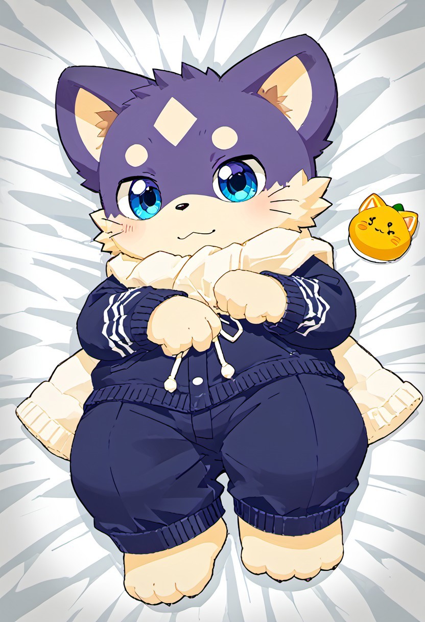 score_9, score_8_up, score_7_up, rating_safe, zuppu11, ((((yne)))), ((((sdgs)))), CuteRB, cute, 1boy, solo, furry, kemono, lying on bed