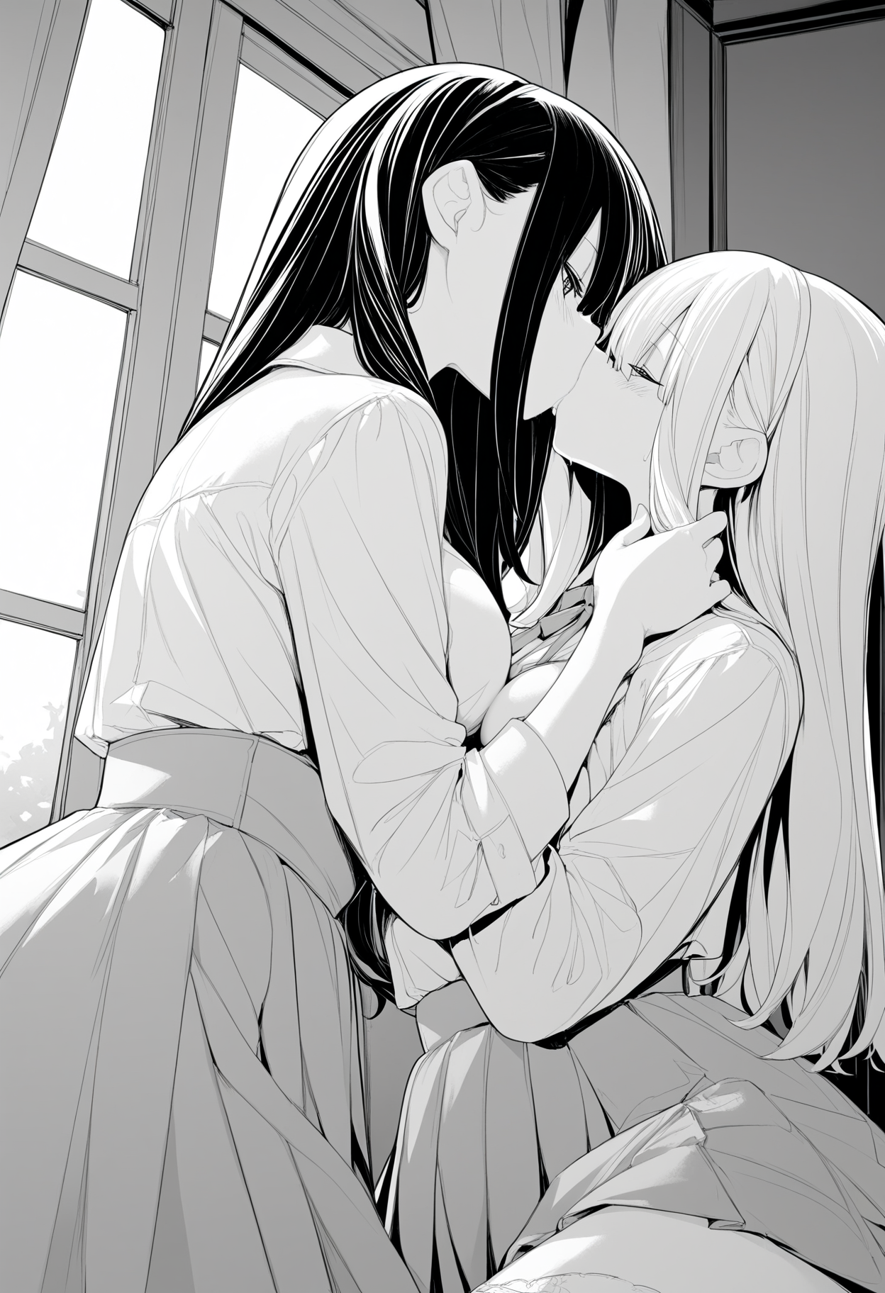 score_9, score_8_up, score_7_up,source_anime,rating_explicit,uncensored,anatomically correct,best perspective BREAK
 <lora:yuruyunaZNK - ããã:1> yuruyunaznk
2girls, yuri, kissing, eye contact,