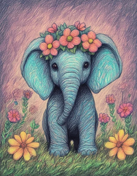 novuschroma72 style elephant bunny with flowers <lora:novuschroma72 style:1>