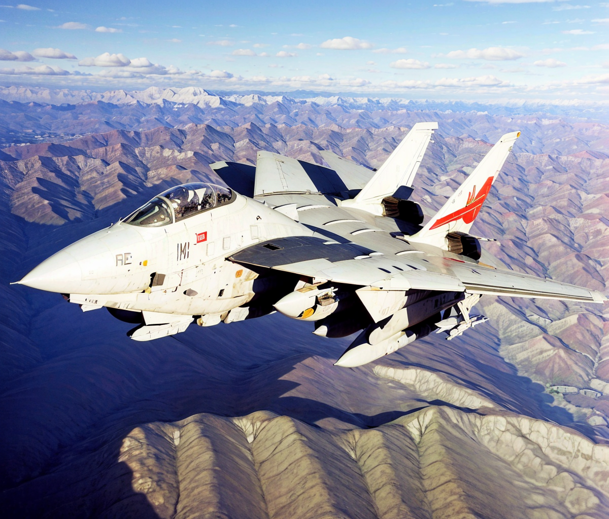 (masterpiece, best quality:1.2), ultra-detailed, F14 Jet, view from top over desert (realistic:1.5), <lora:EdobF14_v1.0:1>