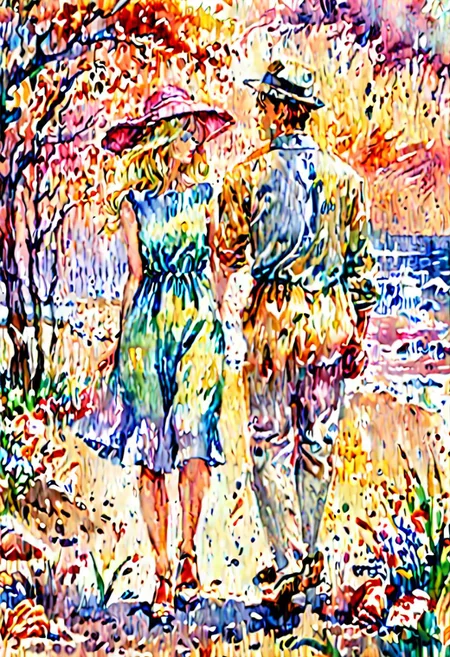 #main prize #beautiful soft colors #bright #cozy #delicate shades #dreamy and magical #kaoruyamada #perfectly anatomically correct #professional watercolor colors #realistic #soft background for boxing #soft edges #very detailed #warm lighting #watercolor style #windy #elenayushina
Hint: A gorgeous soft watercolor, a charming blonde in a beautiful summer dress and hat, strolls with a handsome brunette in elegant summer clothes along a sandy beach with shells, and they watch a fabulous, gentle sunset, a soft background of delicate shades, professional watercolor, professional, award-winning masterpiece, perfectly anatomically correct, watercolor style by Elena Yushina and Kaoru Yamada, windy, bright, cozy and warm lighting, dreamy and magical, very detailed, beautiful soft colors, soft edges, fog. realistic, blooming
Modifiers: high resolution, realistic, elegant, fantastic, intricate, very attractive, beautiful, high resolution, no text, super detailed, anatomically correct, no watermarks, very soft colors, soft fog, watercolor on wet