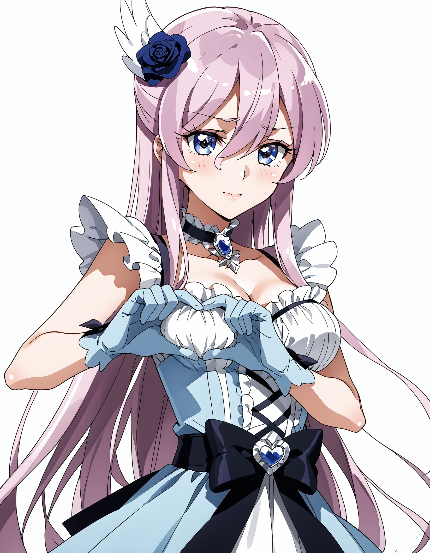 ,
handfixer,<lora:HandFixer_pdxl_Incrs_v1:0.5>,(score_9,score_8_up,score_7_up),masterpiece,4k,8k,(uncensored:1.5) BREAK
(best quality,high quality,perfect anatomy,ultra detailed,ultra high res,absurdres,huge filesize,incredibly absurdres,8k wallpaper,highly detailed:1.1),(anime screencap, official art,official style,megami magazine,game cg,super fine illustration:1.5),
source_anime,zPDXL3,zPDXLxxx,zPDXL2,Super Detail,
,(perfect face,beautiful face,ltra-detailed face,beautiful hair,beautiful eyes,precise mouth,precise lips,cute face,ultra detailed eyes,perfect anatomy,perfect lipsintricate,perfect mouth,cute face,clear skin,shiny hair,ultra detailed eyes,),,(beautiful fingers,beautiful hands,beautiful arms,precise fingers,Perfect hands,perfect arms,perfect fingers,perfect legs),,(heat body,clear skin,shiny hair,caustics,super detailed skin),Correct foot direction,correct arm direction,
BREAK
,
BREAK BREAK
,
(rating_lewd:1.5),(faceless male:1.5),(sexually suggestive outfit:1.5),(Beautiful lips:1.3) BREAK
,
<lora:moe-moe-kyun-ponyxl-lora-nochekaiser:1>,heart-shaped boob challenge,moe moe kyun! heart hands,open mouth,blush,embarrassed,clsoed eyes,cowboy shot,
,
<lora:curemoonlight.pony:0.8>,1girl,solo,(curemoonlight:1.7),very long hair,long hair,hair ornament,hair flower,purple hair,hair between eyes,blue eyes,medium breasts BREAK ,waist bow,gloves,dress,brooch,jewelry,choker,flower,bow,magical girl,heart brooch,eyelashes,black choker,rose,heart,blue flower,blue gloves,