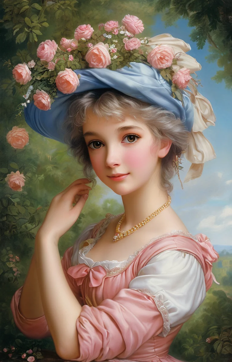 masterpiece,best quality,<lora:tbh152-sdxl:0.8>,illustration,style of Élisabeth Vigée-Lebrun portrait of idolmaster cinderella girls,