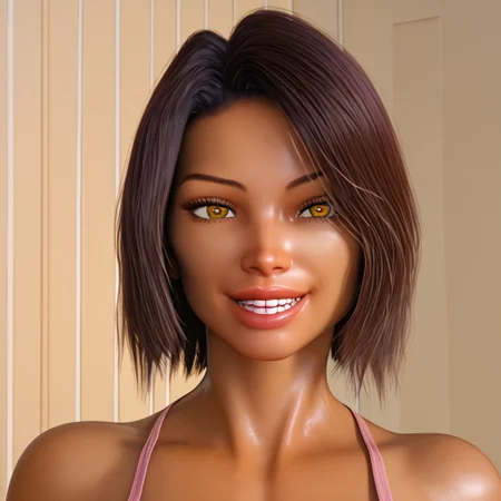 easynegative, masterpiece,best quality, highly detailed, score_9, score_8_up, score_7_up, score_6_up,
Aliza, beautiful girl, sexy body, large breasts, perfect breasts, hourglass figure, shiny look, athletic, sexy body, olive skin.
happy face, smiling, face focus, close up of face.