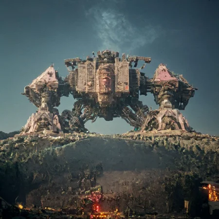 (pastel neon niji colors, terraforming mecha-Pyramid Like drdnght machine hovering above planet earth 20000 bc), 
atmospheric haze, Film grain, cinematic film still, highly detailed, high budget, cinemascope, moody, epic, OverallDetail, gorgeous, 2000s vintage RAW photo, photorealistic, candid camera, color graded cinematic, eye catchlights, atmospheric lighting, skin pores, imperfections, natural, shallow dof,
extremely detailed, drdnght machine, Temple Ruin, industrialbuilding, spstation,