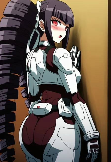 score_9, score_8_up, score_7_up, <lora:offset_0.2:0.1>, <lora:spo_sdxl_10ep_4k-data_lora_webui:1>, BREAK,
1girl, solo, source_anime, BREAK,
terraformarsmoviebodysuit, armored bodysuit, black bodysuit, white armor, boobplate, shoulder pads, wrist guards, black gloves, white gloves, utility belt, belt pouch, hip armor, thigh armor, <lora:Terraformars:1>, BREAK,
<lora:celestia-ludenberg-s1-ponyxl-lora-nochekaiser:1>, celestia ludenberg, long hair, bangs, black hair, red eyes, long sleeves, twintails, drill hair, twin drills, medium breasts, BREAK,
embarrassed, blush, open mouth, looking back, looking at viewer, BREAK,
against wall, ass focus, huge ass, BREAK,
from behind, indoors