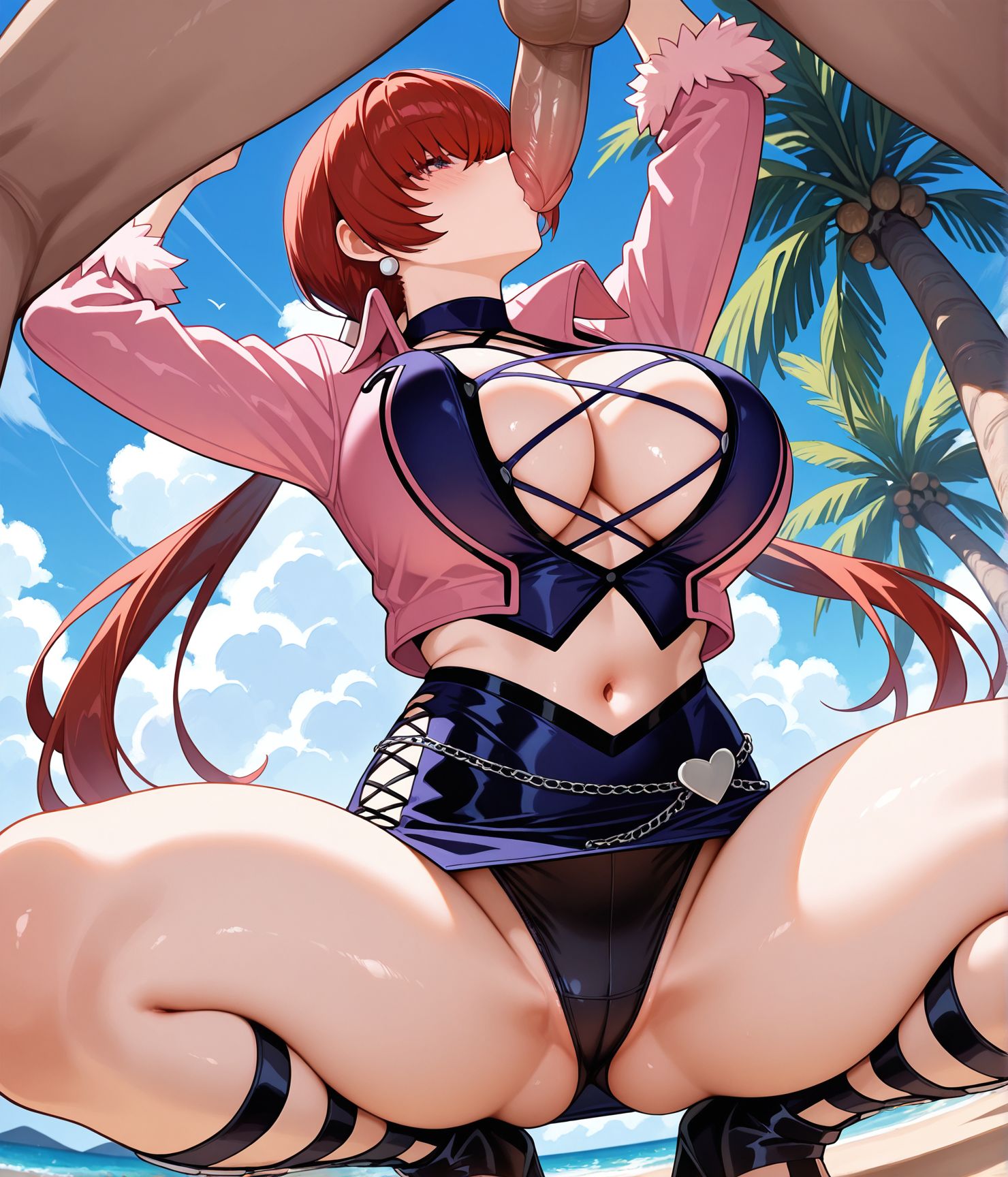 masterpiece,best quality,amazing quality,very aesthetic,absurdres,newest,huge filesize,
<lora:spo_sdxl_10ep_4k-data_lora_webui:0.5>,
<lora:add-detail-xl:1> uncensored,
1girl, 1boy, hetero, 
<Kissing_Penis:1>Kissing_PenisV1,
from below,kissing tip,kiss penis tip,squatting, 
BREAK
outdoors, 
kusanagi kyou, 
BREAK
shermie \(kof\),