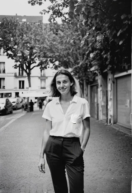 KB_Kentmere400, instagram photo, a 20 years old french woman, film grain