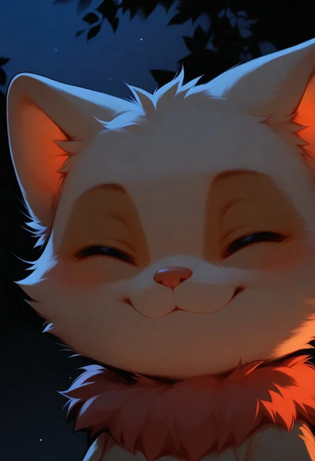 1boy, solo, chibi, animal ears, teemo, furry, ^ ^, close-up, night, dark, masterpiece, best quality, very aesthetic