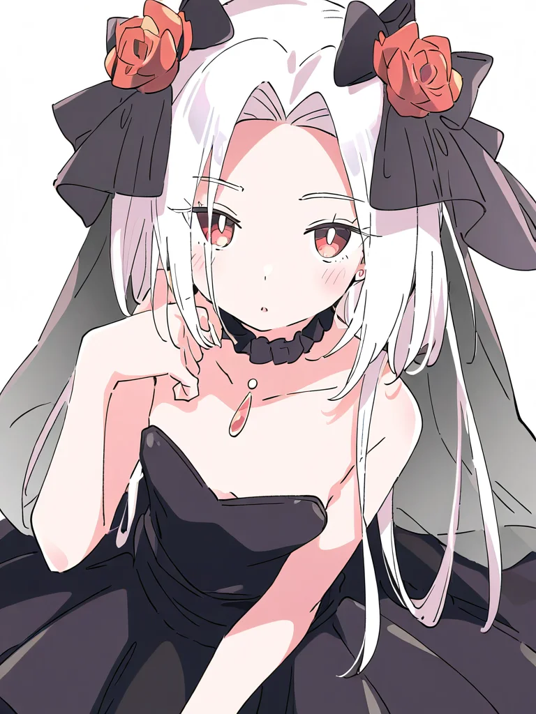 1girl,looking at viewer,solo,veneto(wedding),simple background,white background,(mini hat:0.7),,black dress,<lora:veneto-000016:1>, masterpiece, best quality, very aesthetic, absurdres,newest, incredibly absurdres,, ,(Ixy:0.6)),(hiten \(hitenkei\):0.7),