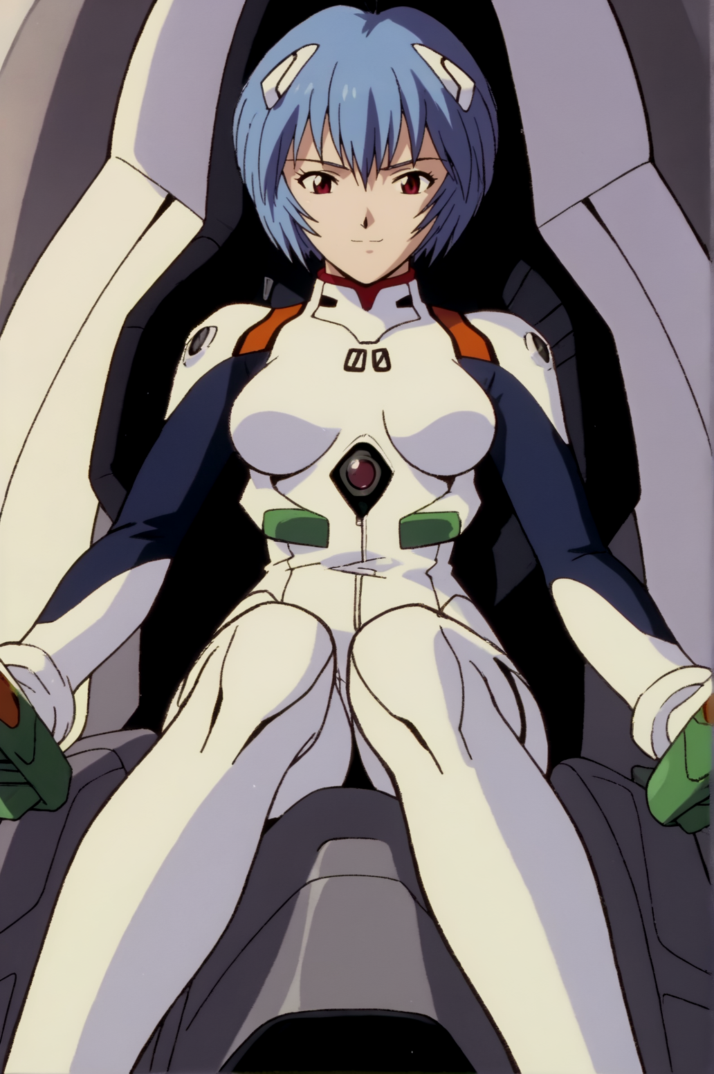 score_9, score_8_up, score_7_up,anime_source, source_anime, best background, detailed background, anime screencap,  Rei Ayanami, Eva Bodysuit, solo, indoors, sitting, cockpit, sitting, from below, dynamic angle, naughty face, dynamic camera, dynamic pose,   <lora:JN_Rei_Ayanami:0.8>