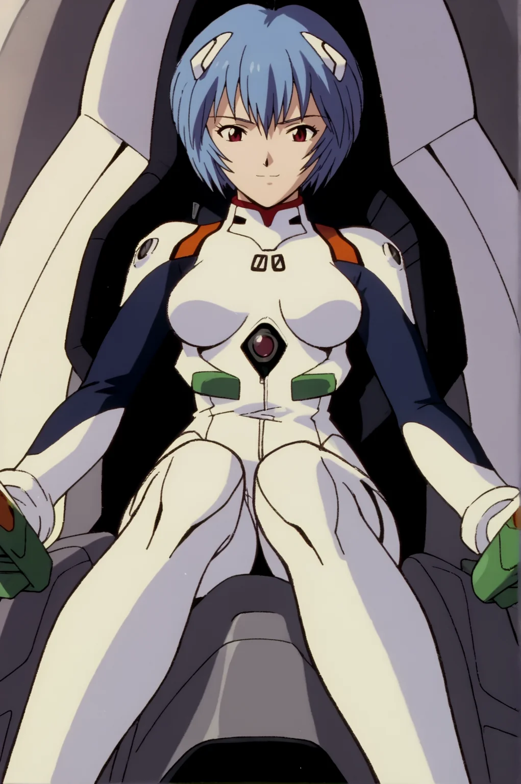 score_9, score_8_up, score_7_up,anime_source, source_anime, best background, detailed background, anime screencap, Rei Ayanami, Eva Bodysuit, solo, indoors, sitting, cockpit, sitting, from below, dynamic angle, naughty face, dynamic camera, dynamic pose, <lora:JN_Rei_Ayanami:0.8>