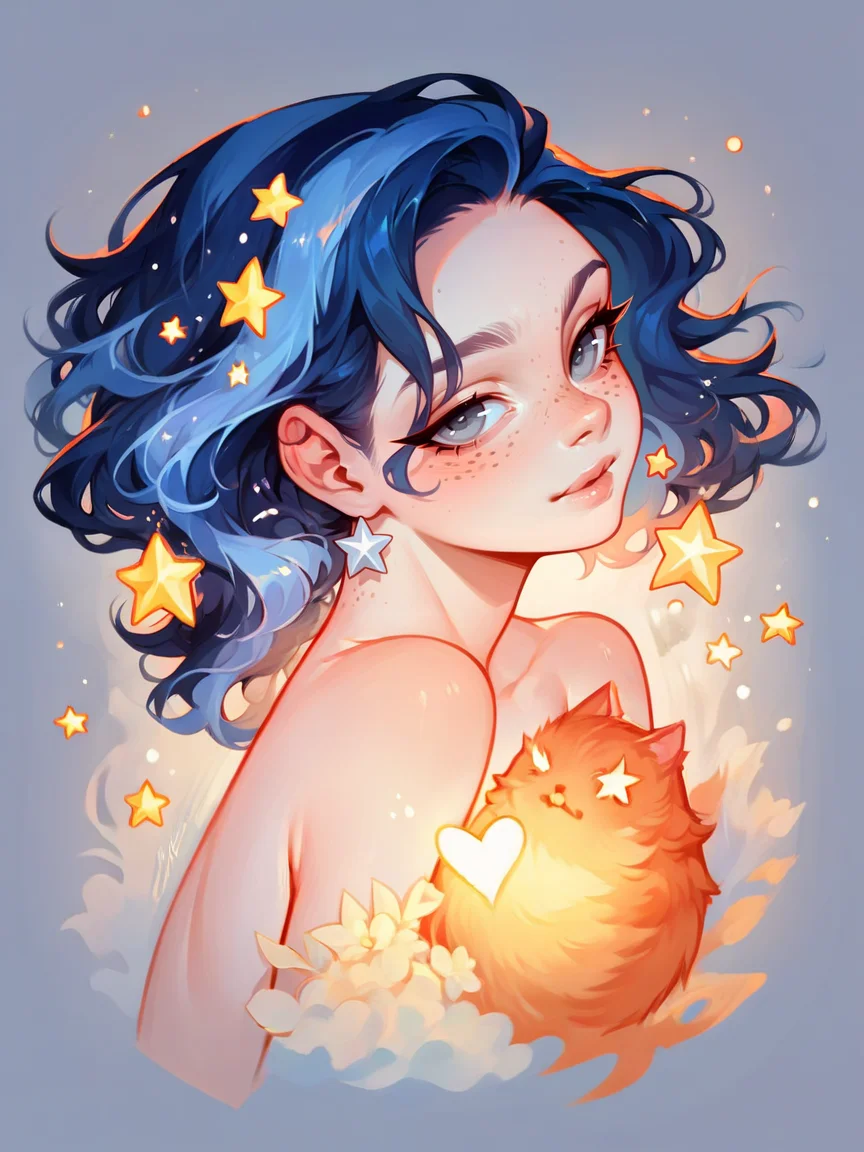 score_9, score_8_up, score_7_up, score_6_up, score_5_up, score_4_up, <lora:g4l4xyXLP:0.8> g4l4xy, galaxy, black cat, stars, milky way, love, heart,