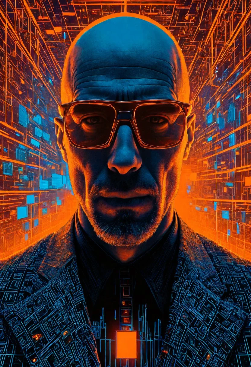 EC Comics, Matrix, Morpheus, Portrait, Fractal Art, Neon Underlights, Glowing Radioactively, Comic Strip, Motivated Lighting, Canon 5D Mark IV Wide Angle Lens, Azure Color, Obsidian Color, Orange Color, Prism Effect, Dopler Effect, Ceramic, Action, Photo-realistic, 8k, By Greg Rutkowski, easynegative, BadDream, Movie Still, Film Still, Cinematic, Cinematic Shot, Cinematic Lighting, Chiaroscuro Lighting Style,