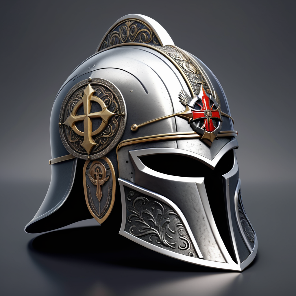 (((masterpiece))),(((best quality))),((ultra-detailed)),wam_icon,simple background, 
A silver helmet engraved with holy symbols,,
 <lora:WAMmjicon:0.3>