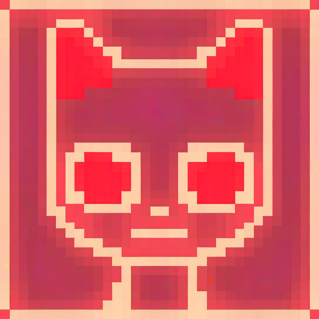 best quality, amazing quality, very aesthetic, absurdres,
icon, pixel,
red, cat, upper body,   <lora:RagnarokIconNoobXL_byKonan:1>