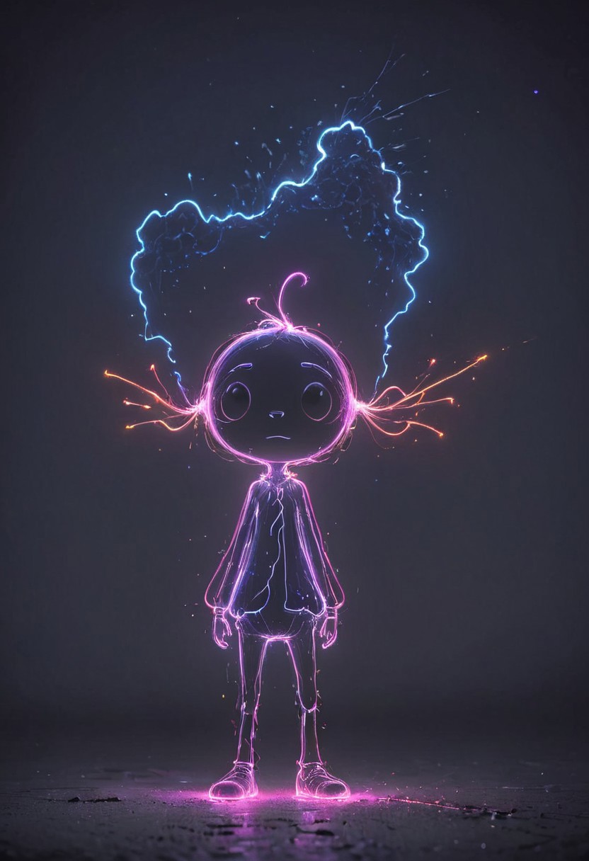 *snoo* style of neon light drawing
glowneon, glowing, sparks, lightning