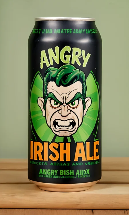 <lora:bevlabsdxl:1>, a beer can with a angry man, text " Angry Irish Ale", bevlabsdxl,  best quality, masterpiece, bevlabsdxl
