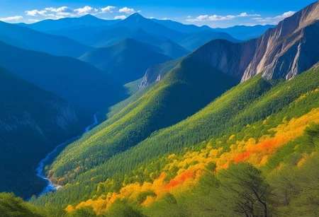 Silkscreen, ((WPA style)), (national parks style), Bold vivid natural colors, limited color palette, painting, HDR (White Mountains, Falling waters trail)