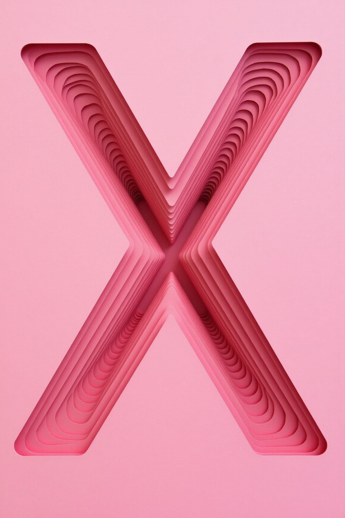 , YFG-Ge0m a pink paper cut out of the letter x on a pink background. the letter x is in the center of the image and is surrounded by a vibrant pink color.
