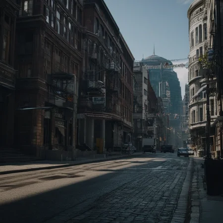 cinematic scenery city street