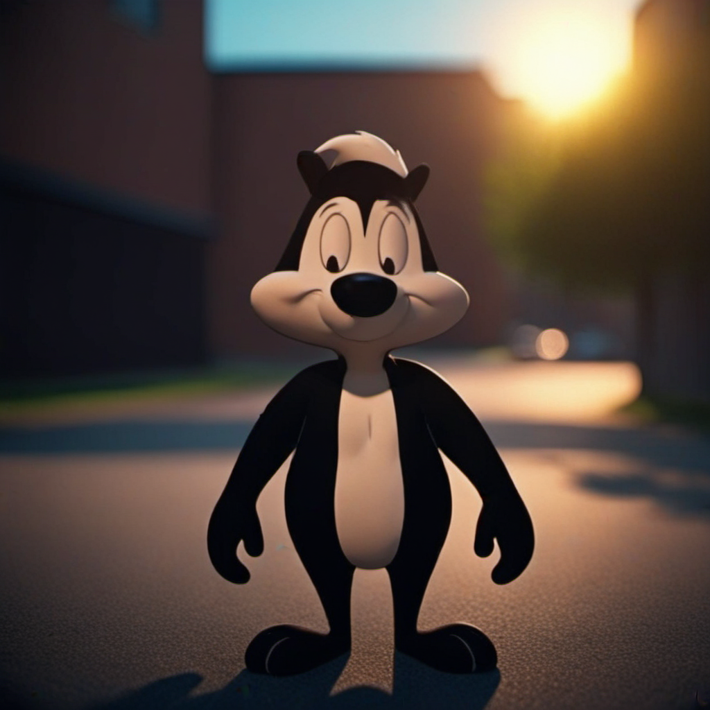 cinematic photo a cartoon character walking in the street <lora:Pepe1024:0.8> . 35mm photograph, film, bokeh, professional, 4k, highly detailed