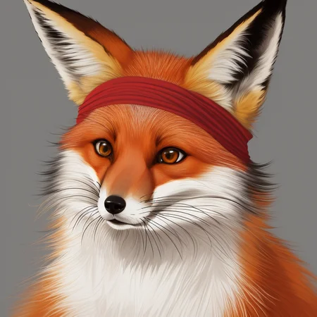 ( fox wearing headband ), <lora:epiNoiseoffset_v2Pynoise:2>